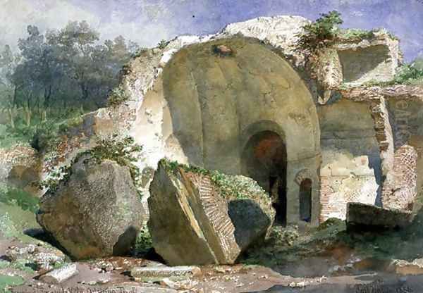 In Tempio di Serapide Villa Adriana Tivoli Oil Painting by Carl Haag