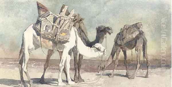 Camels at Damascus Oil Painting by Carl Haag