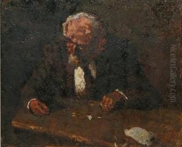 Batrnevreu Oil Painting by Octav Bancila