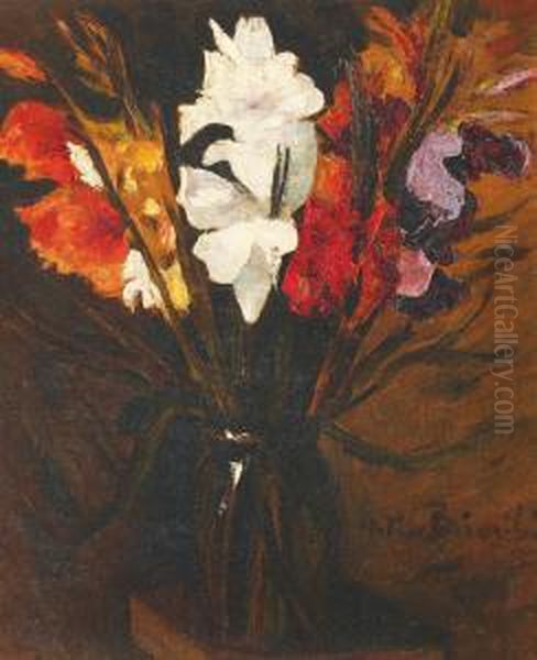 Imperial Gladioli Oil Painting by Octav Bancila