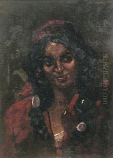 Tiganca Oil Painting by Octav Bancila