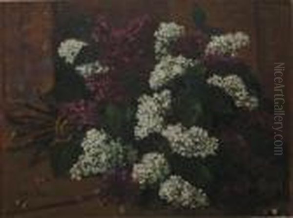 Buchet De Liliac Oil Painting by Octav Bancila