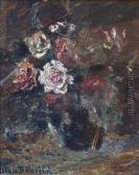 Bouquet De Fleurs Oil Painting by Octav Bancila