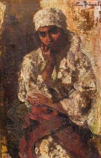 Peasant Woman Oil Painting by Octav Bancila