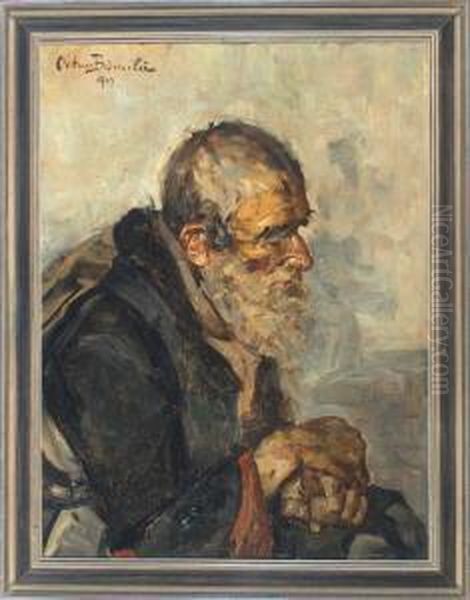 Portrait Eines Bartigen Herrn Im Profil Nach Rechts Oil Painting by Octav Bancila