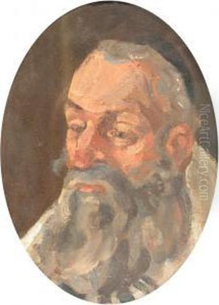 Rabbi Portrait Oil Painting by Octav Bancila