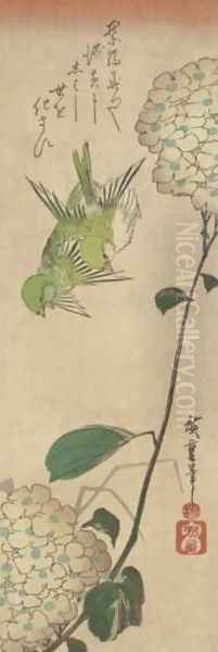 Kacho-ga I Oil Painting by Utagawa or Ando Hiroshige