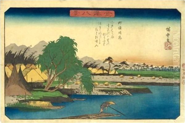 Clearing Weather at Suzaki (Suzaki no Seiran) Oil Painting by Utagawa or Ando Hiroshige