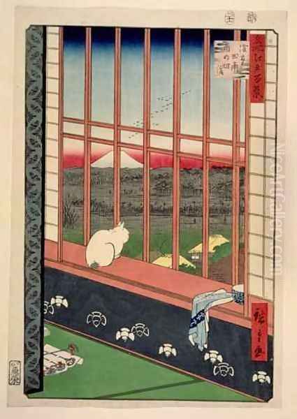 Asakusa Rice Fields During the Festival of the Cock Oil Painting by Utagawa or Ando Hiroshige