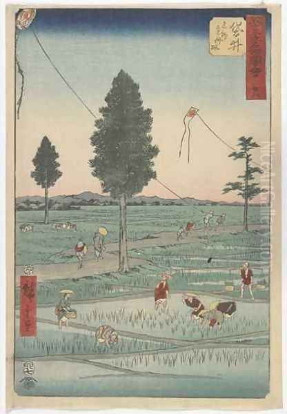 Twenty Eight Fukuroi Edo period Oil Painting by Utagawa or Ando Hiroshige