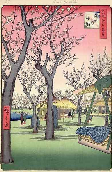 Plum Garden Kamata from One Hundred famous views of Edo Oil Painting by Utagawa or Ando Hiroshige