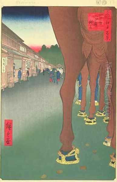 Naito Shinjuku Yotsuya plate 86 from the series One Hundred Famous Views of Edo Edo Period,Ansei Era Oil Painting by Utagawa or Ando Hiroshige