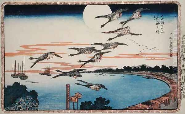 Full Moon at Takanawa from Celebrated places in the Eastern Capital of Edo Oil Painting by Utagawa or Ando Hiroshige