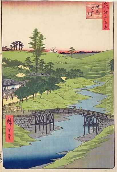 Furukawa River Hiroo from One Hundred Famous views of Edo Oil Painting by Utagawa or Ando Hiroshige