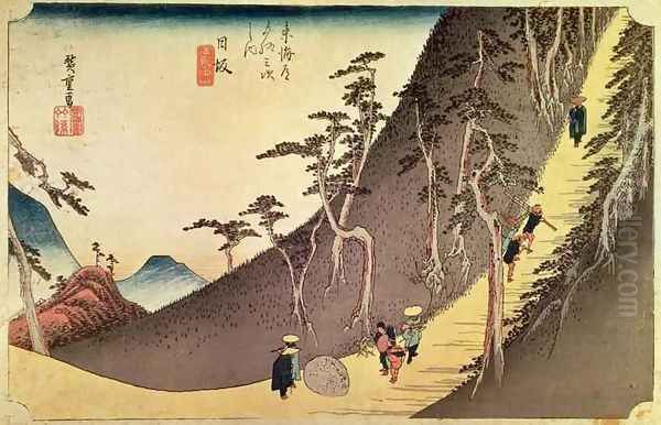 Hisaka 1797- 1858 in the Sayo mountains Oil Painting by Utagawa or Ando Hiroshige