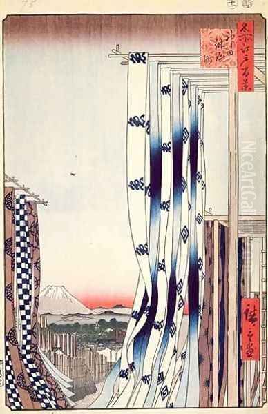 Dyers Quarter Kanda no 75 from One Hundred famous views of Edo Oil Painting by Utagawa or Ando Hiroshige