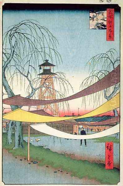 Hatsune Riding Grounds Bakuro cho No 6 from One Hundred Views of Edo Oil Painting by Utagawa or Ando Hiroshige