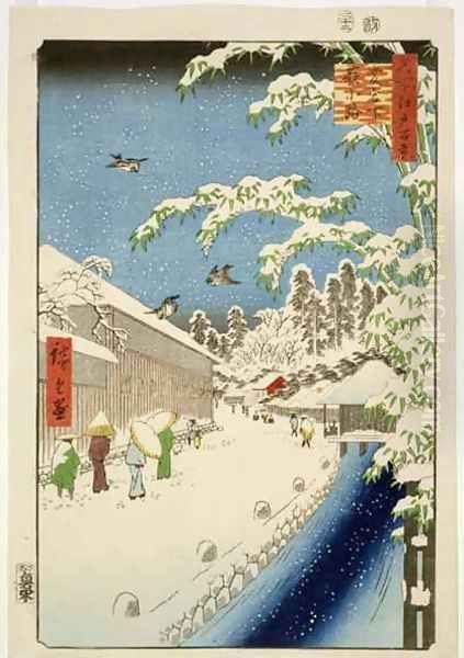 TH Riches 1913 Yabu Street Atago print no 112 from the series 100 Views of Famous Places in Edo Meisho Edo hyakkei Oil Painting by Utagawa or Ando Hiroshige