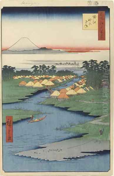 Horie and Nekozane No 96 from One Hundred Famous Views of Edo Oil Painting by Utagawa or Ando Hiroshige