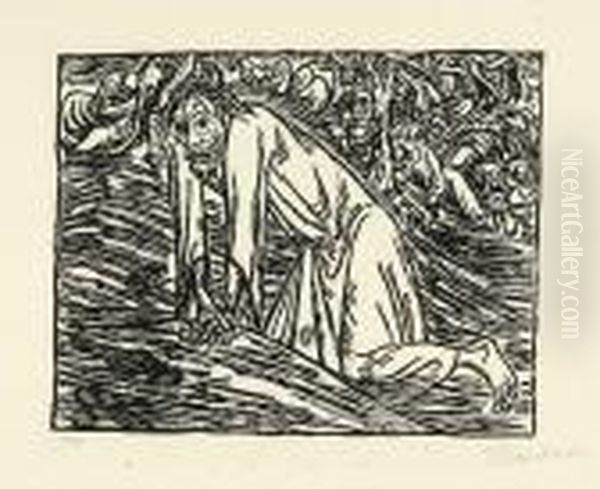 Christus In Gethsemane Oil Painting by Ernst Barlach