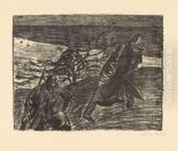 Schlechtes Gewissen 3. Oil Painting by Ernst Barlach