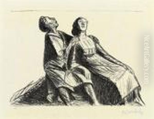 Liebespaar Oil Painting by Ernst Barlach