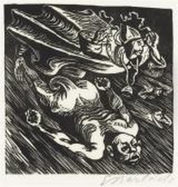 Goethe Walpurgisnacht: Four Plates Oil Painting by Ernst Barlach