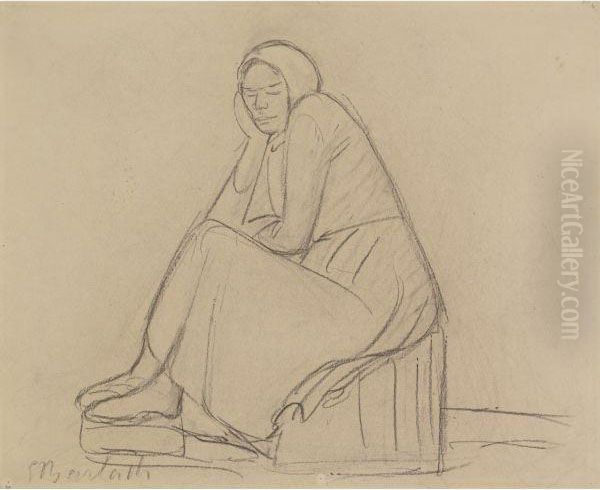 Sitzende Oil Painting by Ernst Barlach