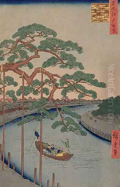 The Five Pines of the Konagi River from 100 views of Edo Oil Painting by Utagawa or Ando Hiroshige