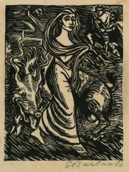 Goethe, Walpurgisnacht Oil Painting by Ernst Barlach