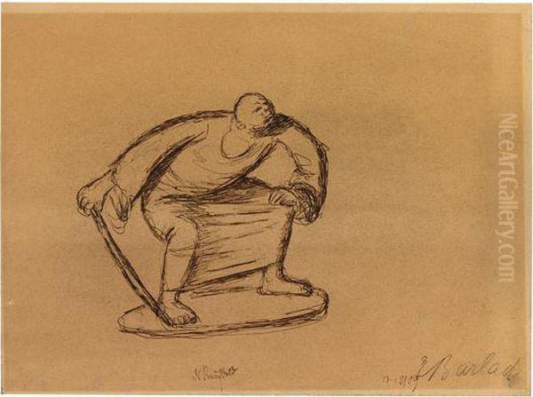 Stehender Mann Oil Painting by Ernst Barlach