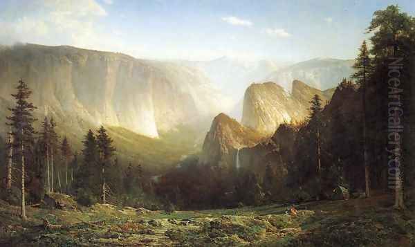 Piute camp, Great Canyon of the Sierra, Yosemite Oil Painting by Thomas Hill