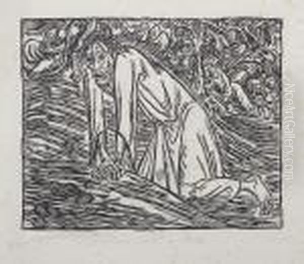 Christ In Gethsemane Oil Painting by Ernst Barlach