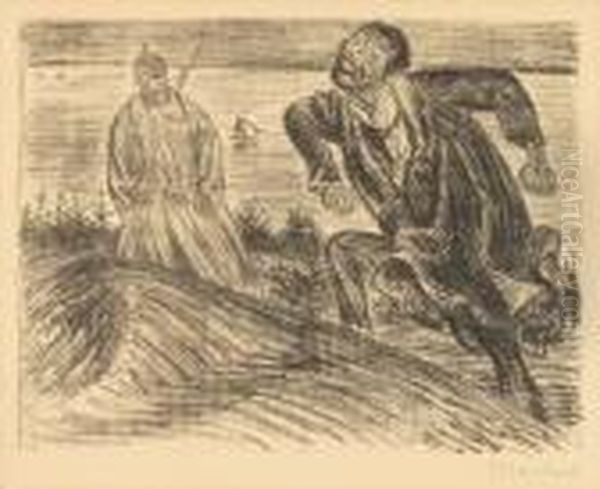 1919, Edition Of 300. Pencil Signed In The Margin. Lithograph. Oil Painting by Ernst Barlach