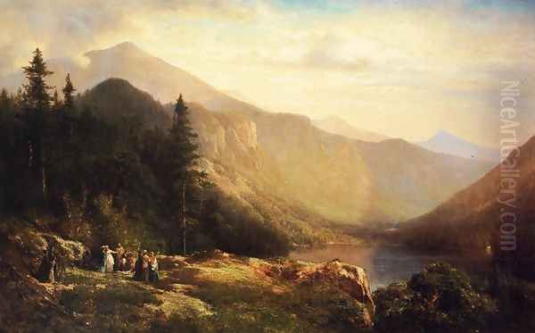 An Artist's View of Mt. Lafayette Oil Painting by Thomas Hill