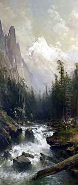 Mountain Stream Oil Painting by Thomas Hill