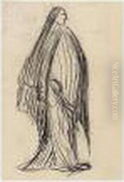 Stehende Frau (standing Woman) Oil Painting by Ernst Barlach