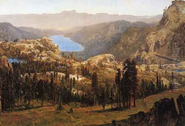 Donnner Lake Oil Painting by Thomas Hill