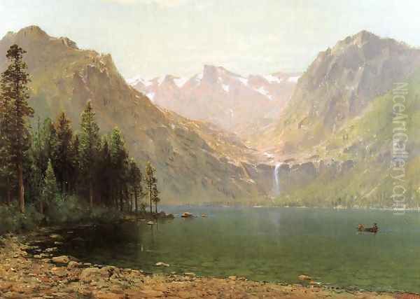 View of Lake Tahoe Looking Across Emerald Bay 1874 Oil Painting by Thomas Hill