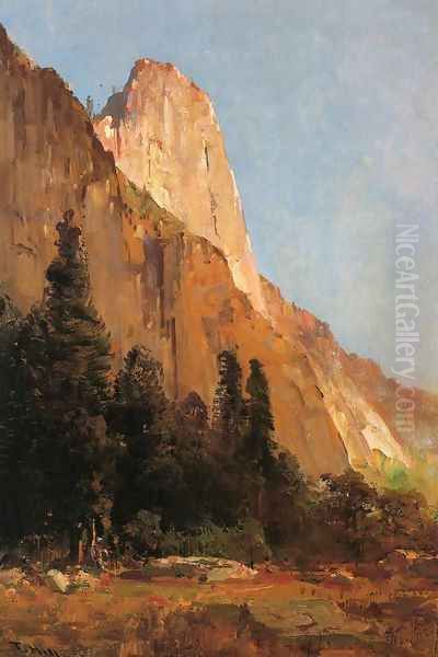 Sentinel Rock, Yosemite Oil Painting by Thomas Hill