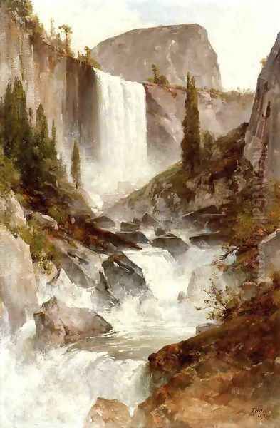 Falls in Yosemite Oil Painting by Thomas Hill