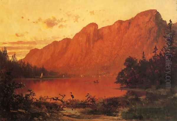 Profile Peakk from Profile Lake, New Hampshire Oil Painting by Thomas Hill