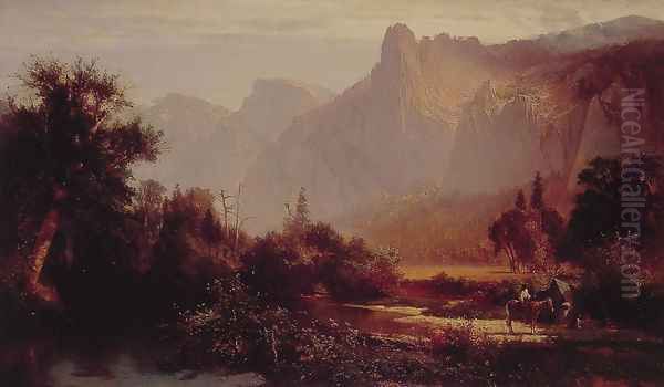 Yosemite Valley Oil Painting by Thomas Hill