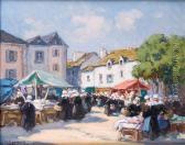 Marche En Bretagne Oil Painting by Henri Alphonse Barnoin