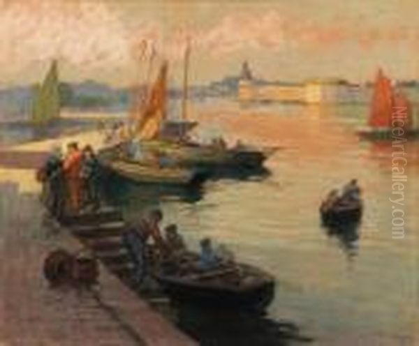 Cotriade A Concarneau by Henri Alphonse Barnoin