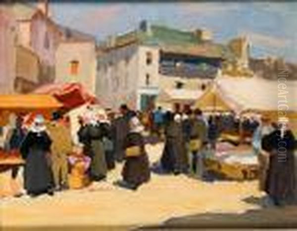 Marche En Bretagne Oil Painting by Henri Alphonse Barnoin