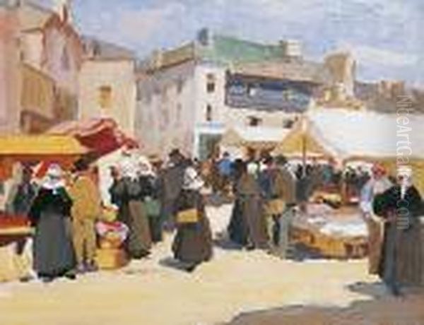 Marche Anime En Bretagne Oil Painting by Henri Alphonse Barnoin