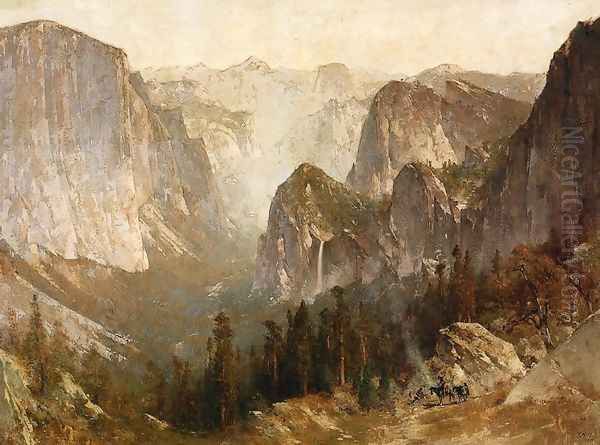 Piute Indian Encampment, Yosemite Oil Painting by Thomas Hill