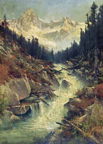 Sir Donald Peak and Selkirk Glacier, Canada Oil Painting by Thomas Hill