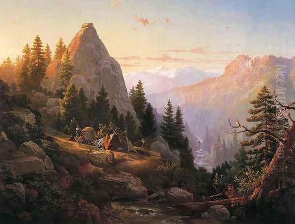 Sugar Loaf Peak, El Dorado County Oil Painting by Thomas Hill